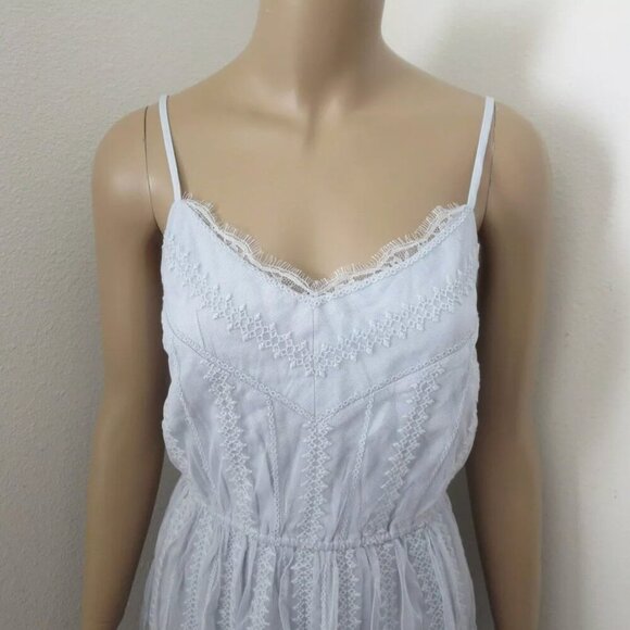 NWT Abercrombie Womens Embroidered Mesh Lace Dress Size XS Light Blue - Picture 2 of 6